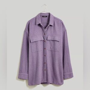 MADEWELL PURPLE SMOKEY GRAPE BRUSHED OVERSIZE SHIRT JACKET SIZE XL 💜💜💜